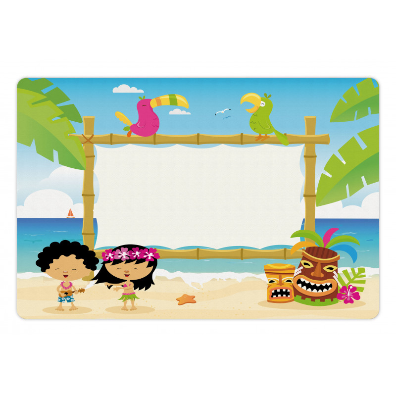 Hawaiian Children Happy Birds Pet Mat