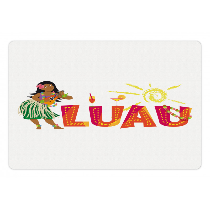 Hula Dancer with a Ukulele Pet Mat