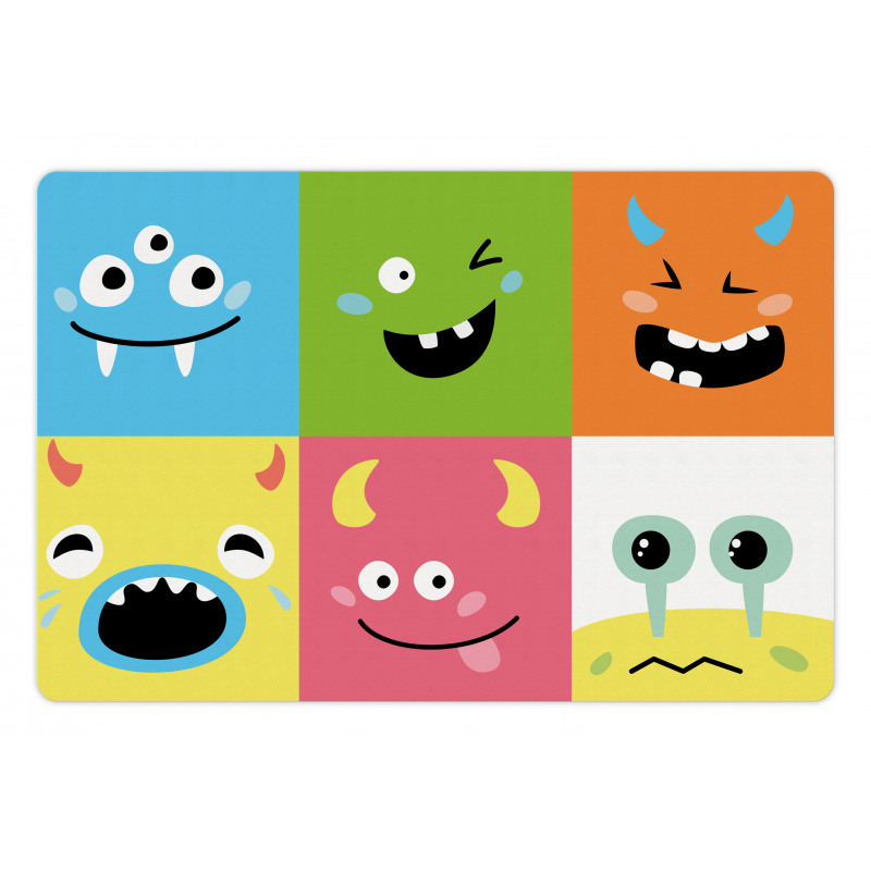 Colorful Blocks Emoticon Pet Mat