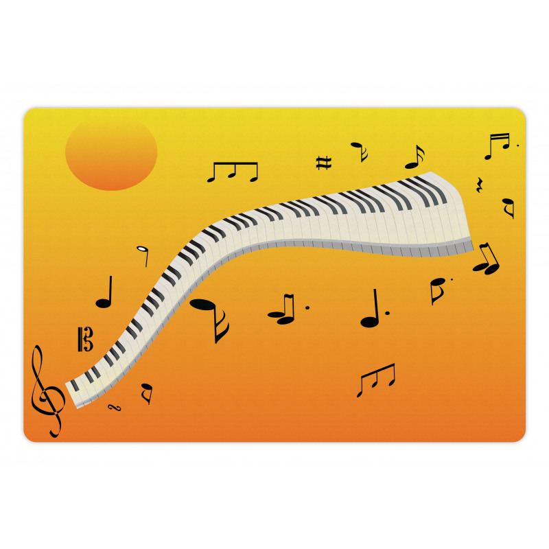 Joyous Sunset Piano Keys Pet Mat