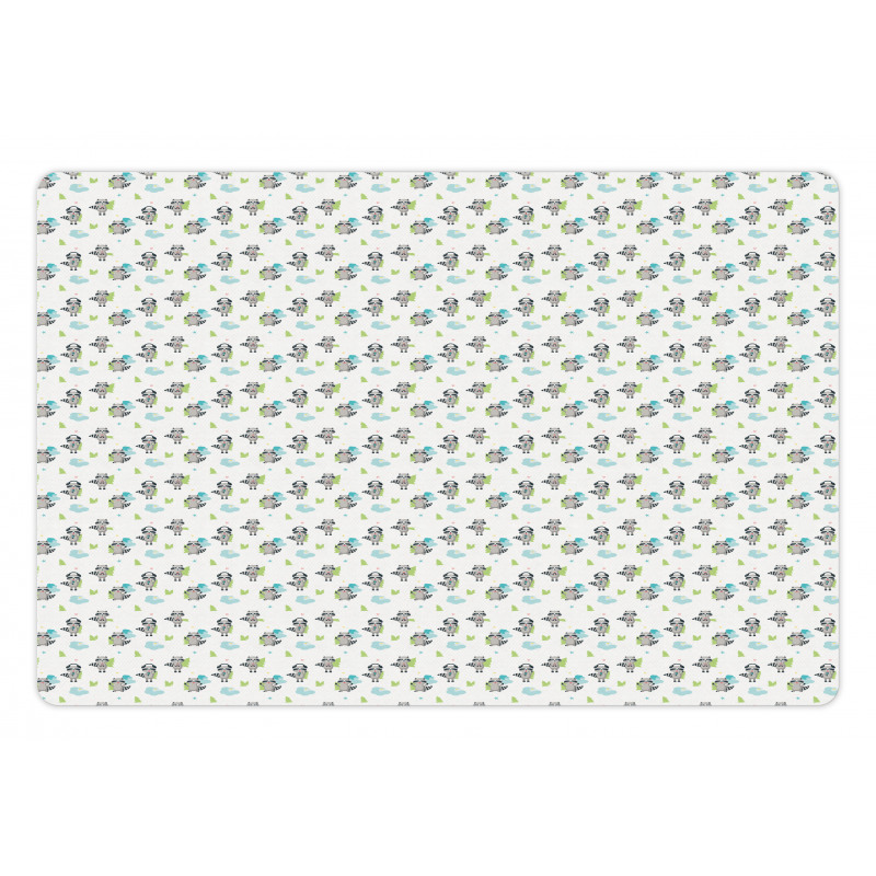 Raccoon Trees Clouds Pet Mat