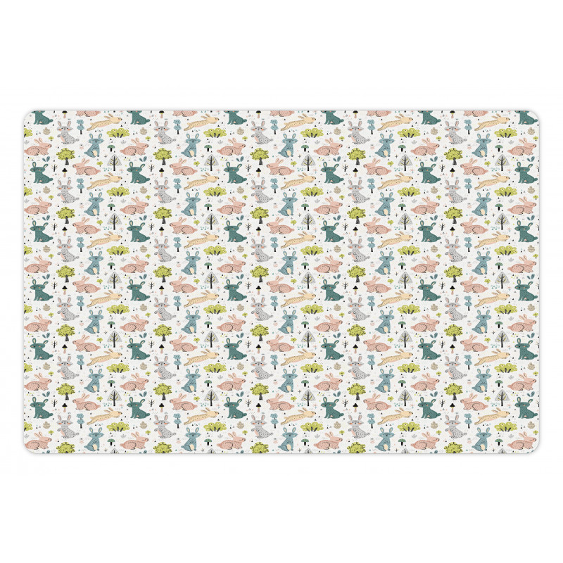 Funny Pastel Bunnies Pet Mat