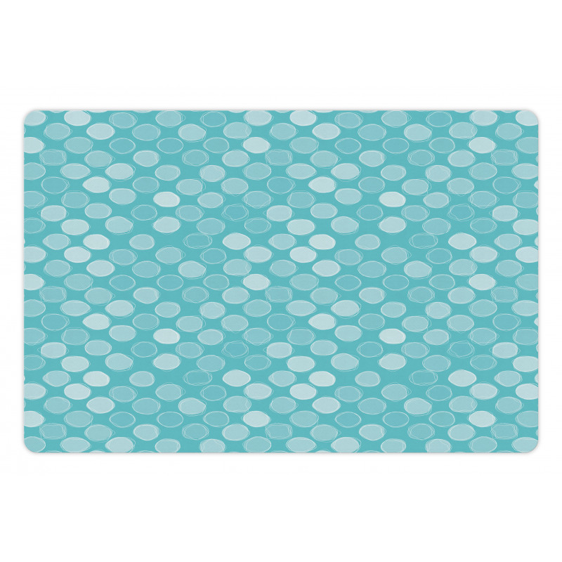 Scribbled Monotone Circles Pet Mat