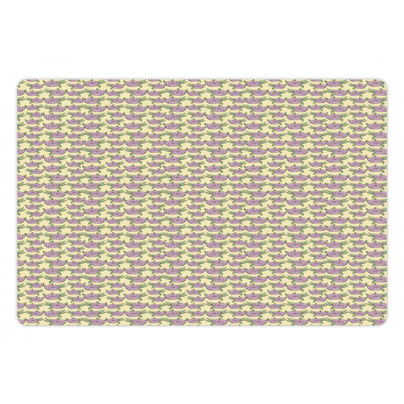 Pastel Roses Leaves Pet Mat