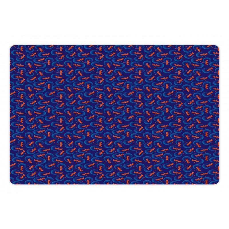 Dotted Blobs Dragonflies Pet Mat