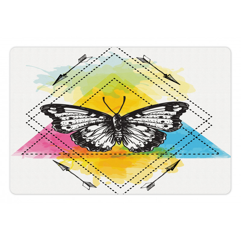 Geometric Butterfly Form Pet Mat