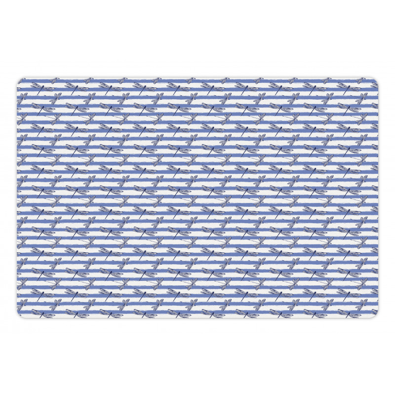 Stripes and Dragonflies Pet Mat