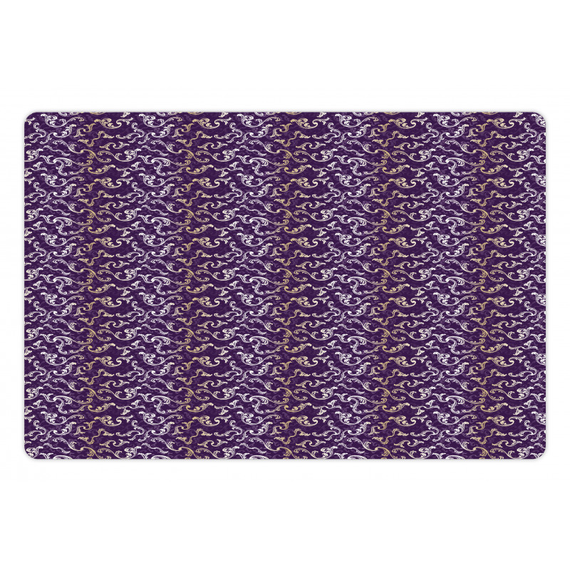 Lavish Curls on Purple Tone Pet Mat