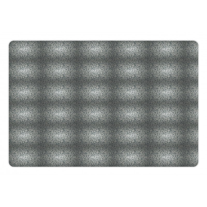 Floral Strokes in Greyscale Pet Mat