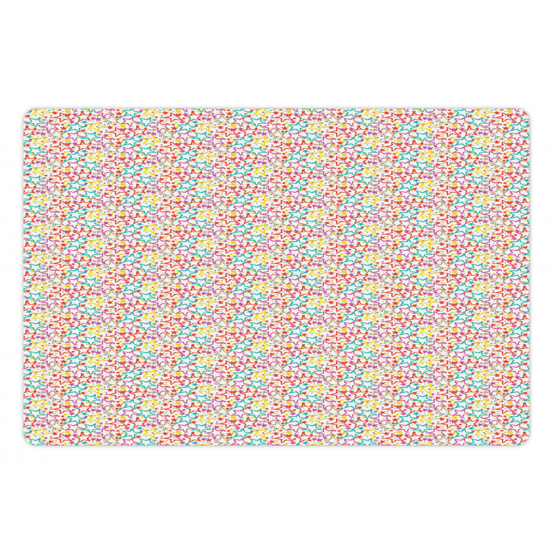 Colorful Stars and Dots Pet Mat