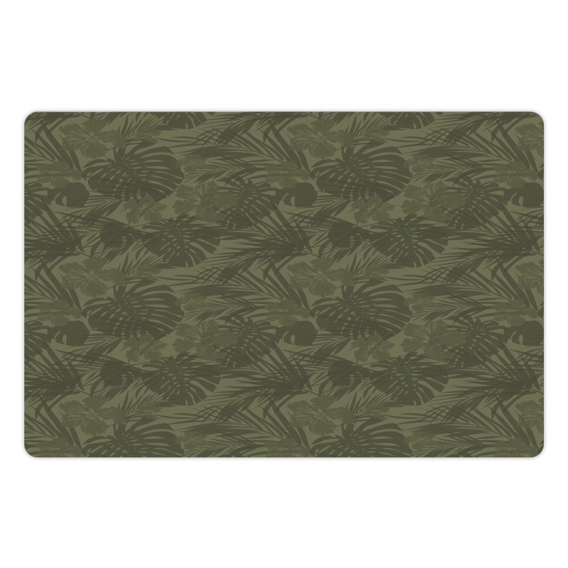 Monochrome  Leaves Pet Mat