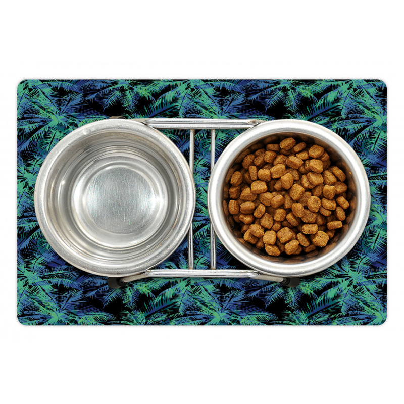 Leaves Dark Background Pet Mat