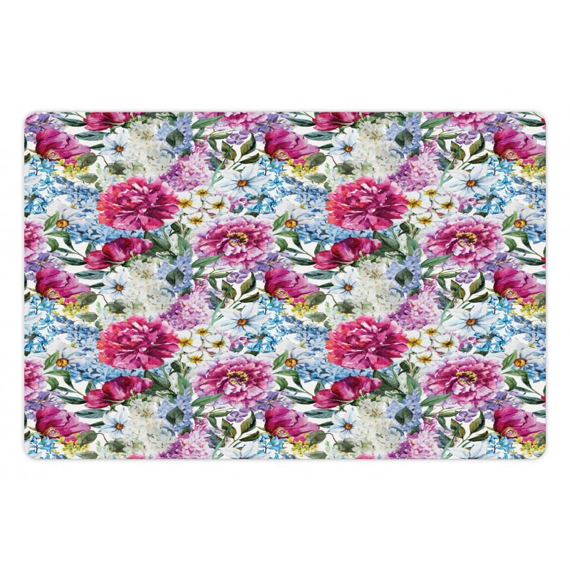 Watercolor Look Bouquet Art Pet Mat