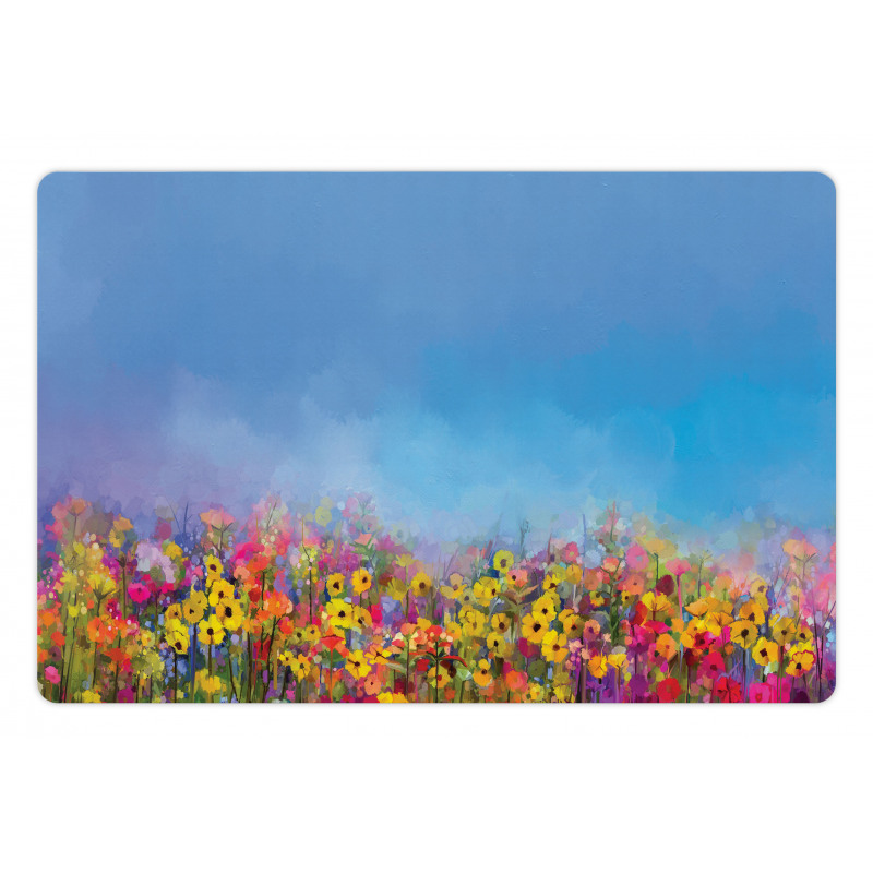 Abstract Sky Dreamy Flowers Pet Mat