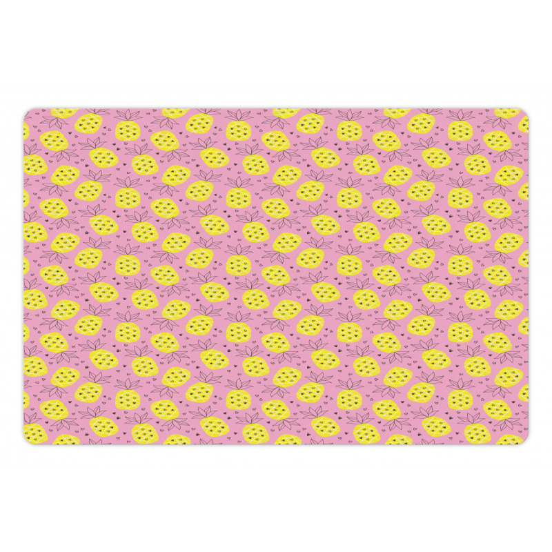 Pineapple Hearts Pop Art Pet Mat