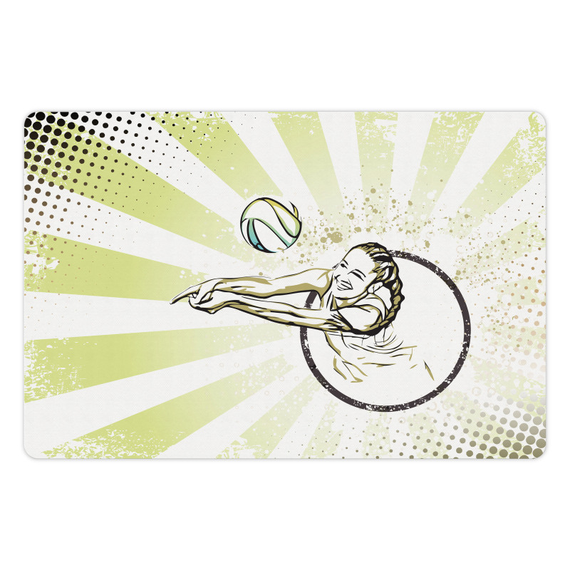 Girl Hitting the Ball Pet Mat