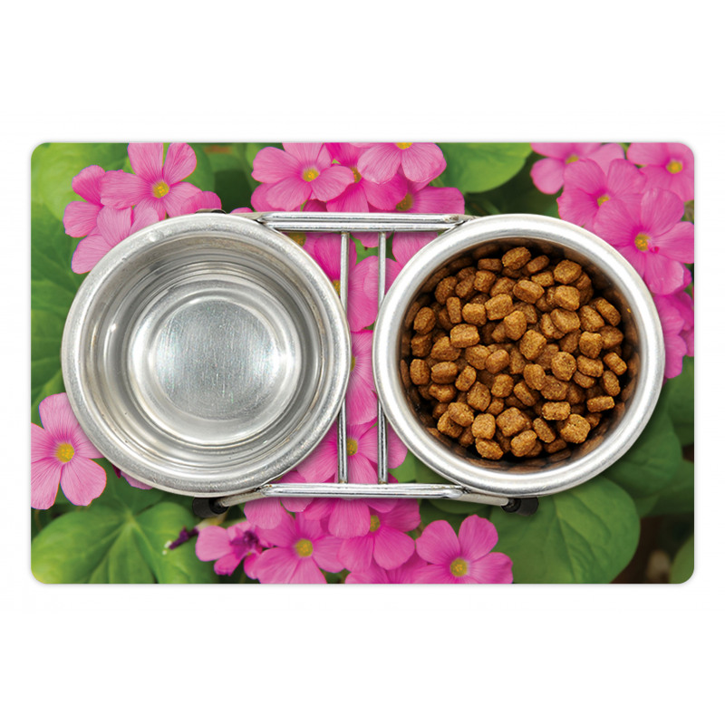 Pinkish Flower and Leaves Pet Mat