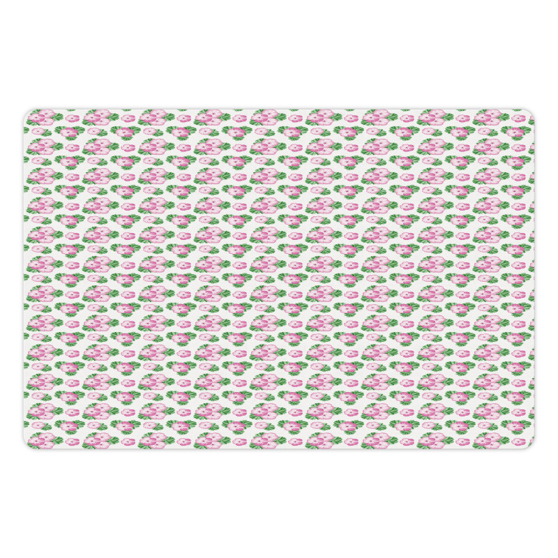 Vintage Repeated Flowers Pet Mat