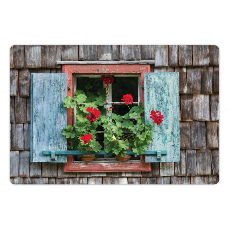 Flowers on Rural Window Pet Mat