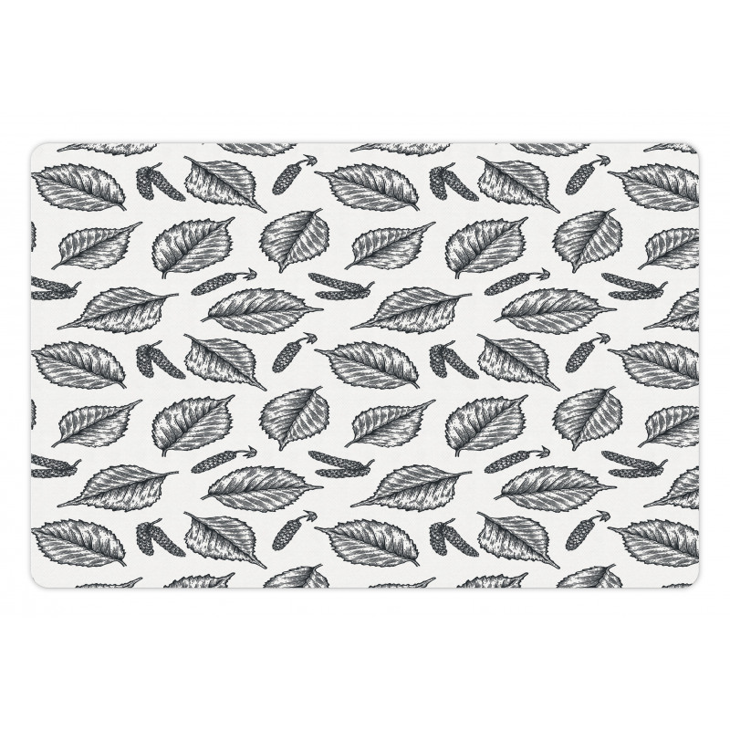 Birch Detail Sketch Foliage Pet Mat