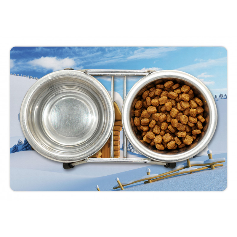 Lodge in Snowy Landscape Pet Mat