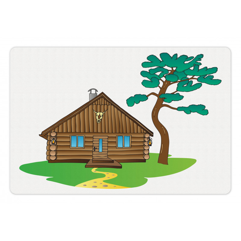 Lodge in Countryside Art Pet Mat