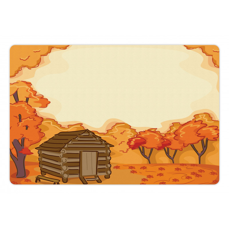 Lodge and Maple Trees Pet Mat
