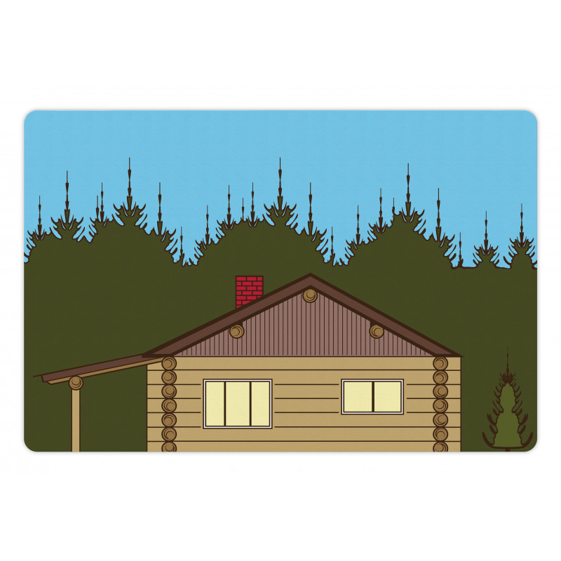 Rustic Cabin in Nature Pet Mat