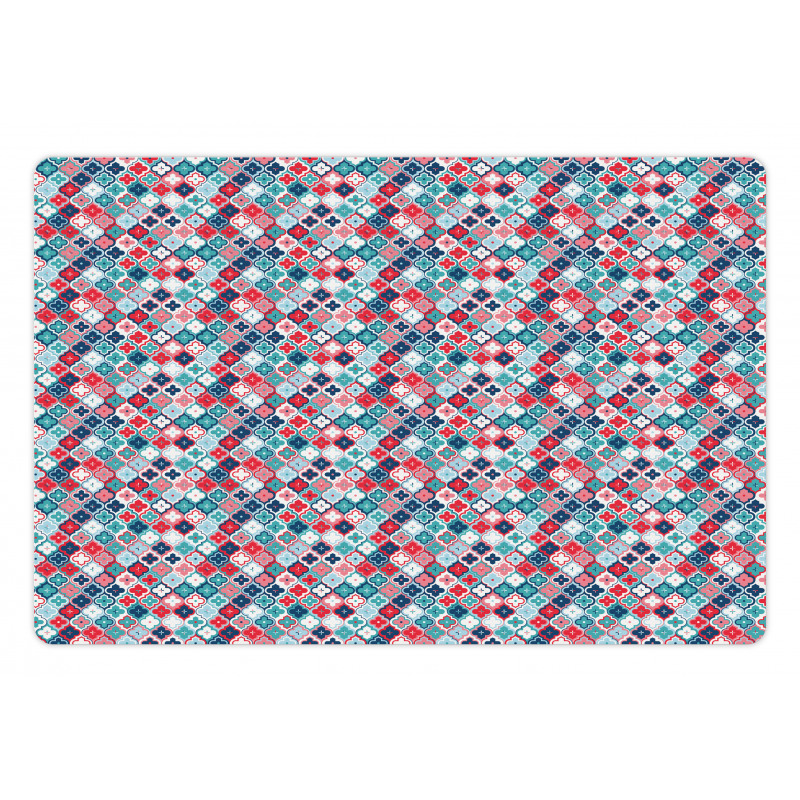 Ethnic Quatrefoil Pet Mat