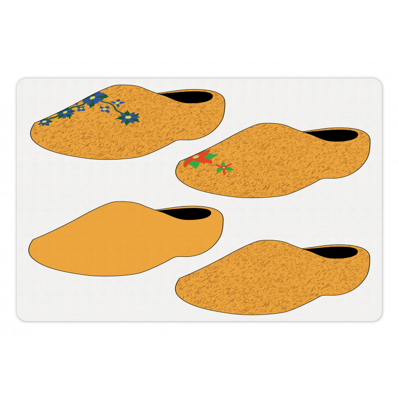 Traditional Wooden Shoes Art Pet Mat