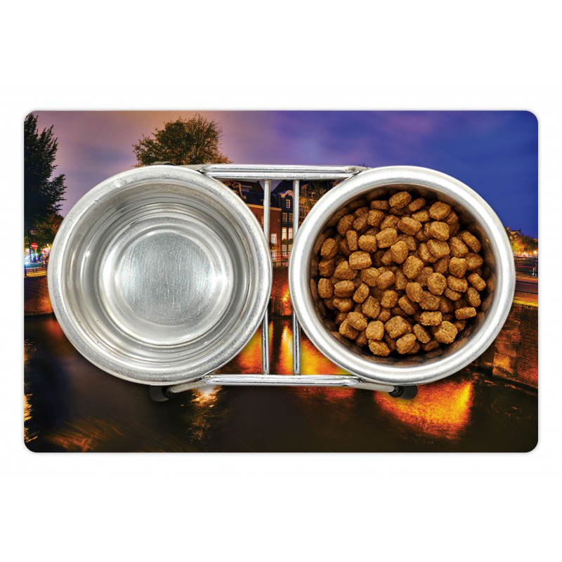 Dutch Canals and Lit Bridges Pet Mat