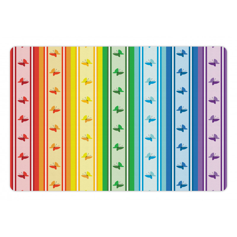 Stripe Rainbow Pattern Pet Mat