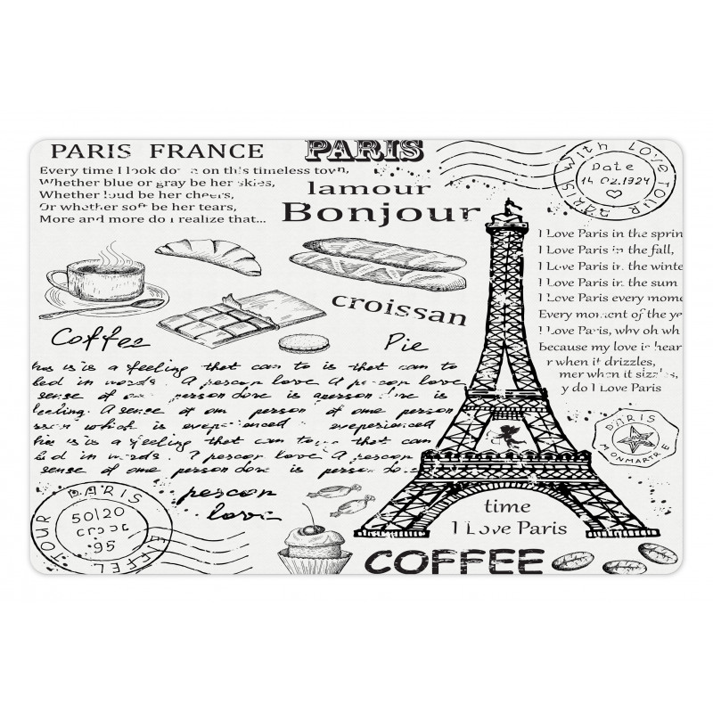 Bonjour Croissan Coffee Pet Mat