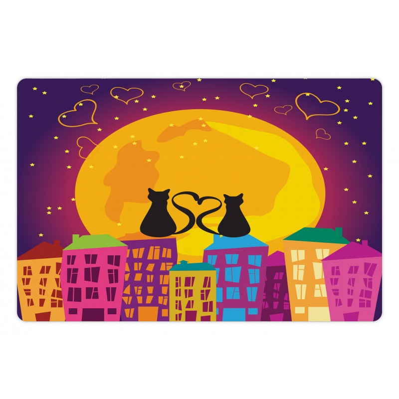Cats on the Roof Heart Pet Mat