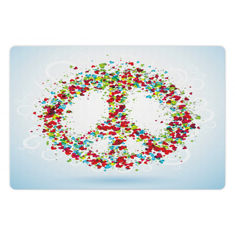 Peace Sign with Hearts Pet Mat