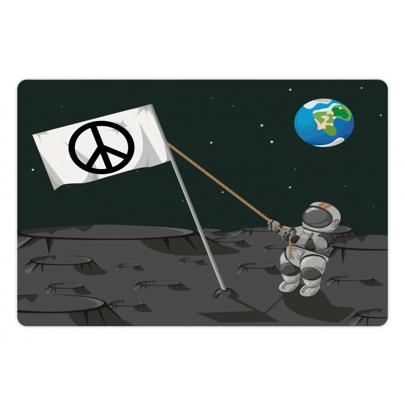 Astronaut Setting a Flag Pet Mat