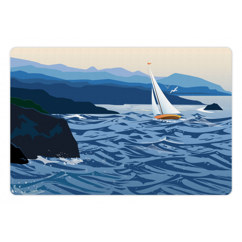 Sailboat on Water Outdoor Pet Mat