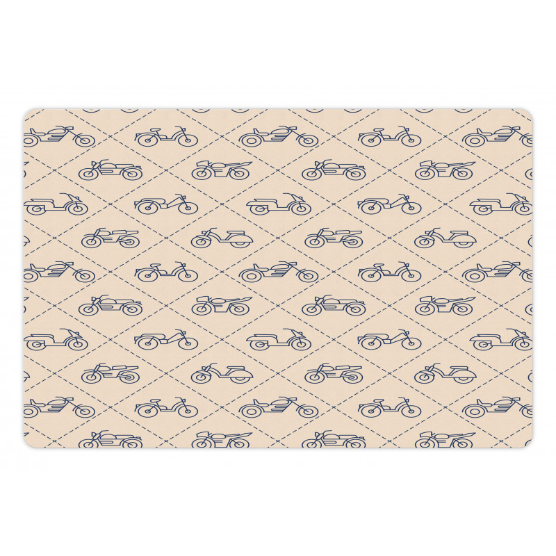 Geometric Motorcycles Pet Mat