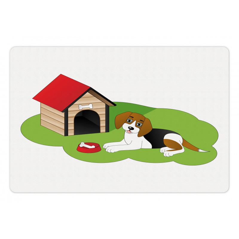 Dog House Bone Grass Graphic Pet Mat