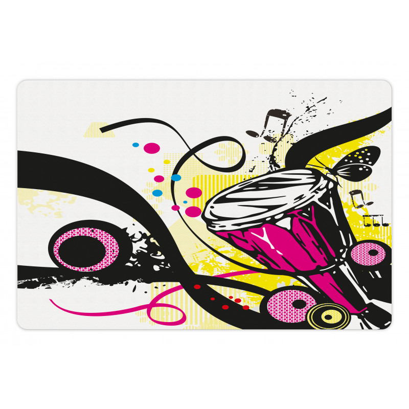 Retro Musical Abstract Art Pet Mat