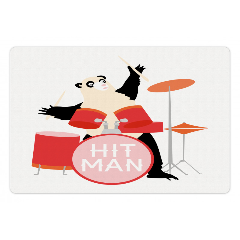 Whimsical Panda Hit Man Text Pet Mat