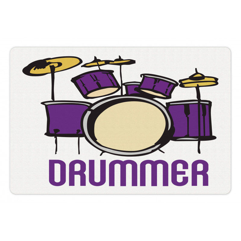 Drummer Wording Graphic Image Pet Mat