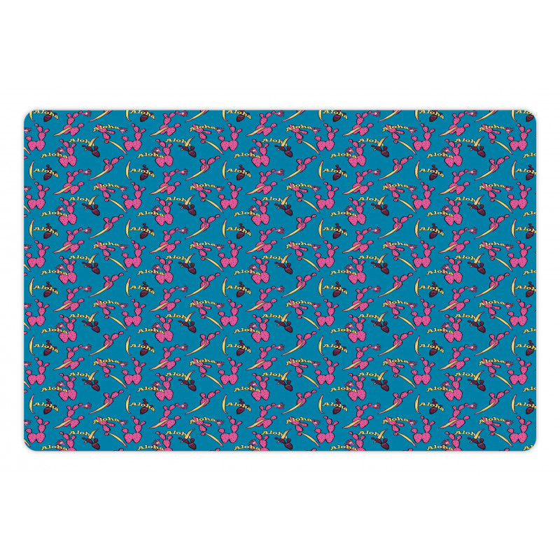 Colorful Spiky Cactus Pattern Pet Mat