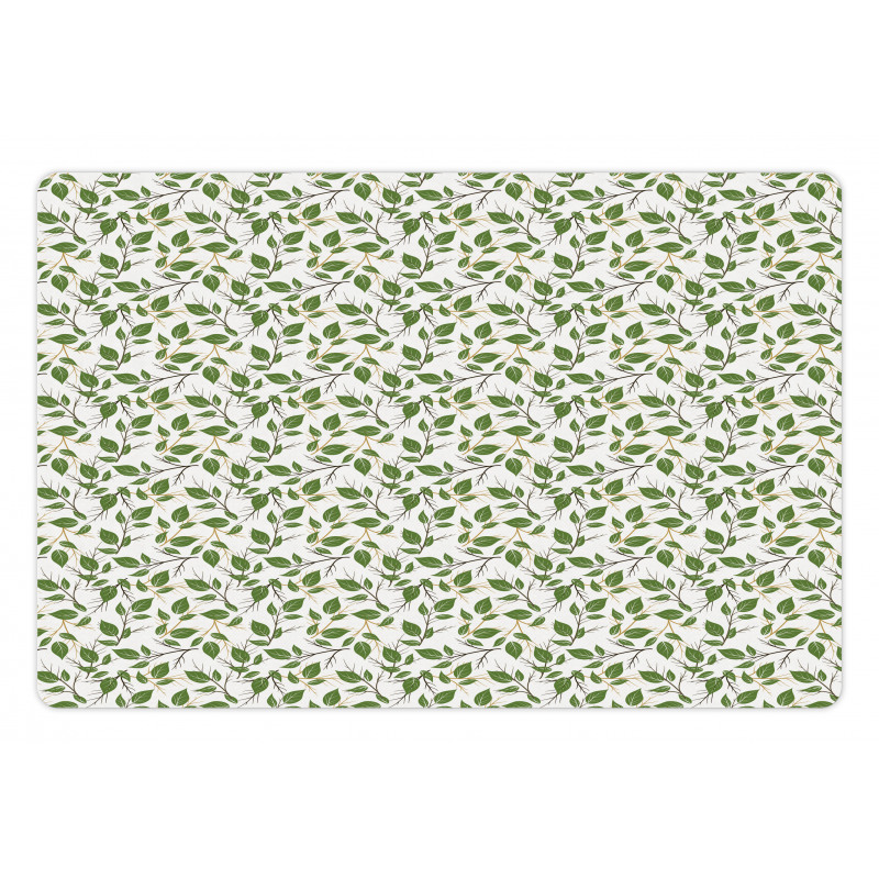 Leafy Flourishing Pattern Pet Mat