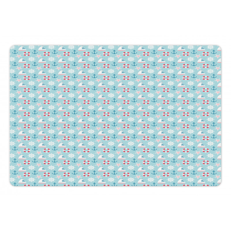 Marine Items Pattern Pet Mat