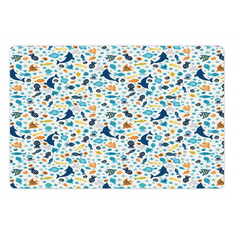 Dolphin Star Jellyfish Shells Pet Mat