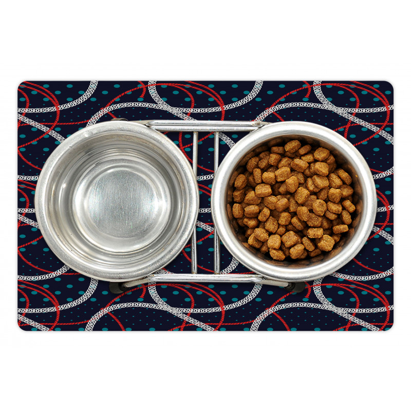 Polka Dots Ropes Graphic Pet Mat