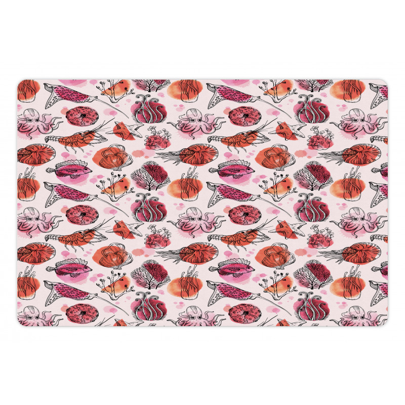 Ocean Creatures Blots Pet Mat