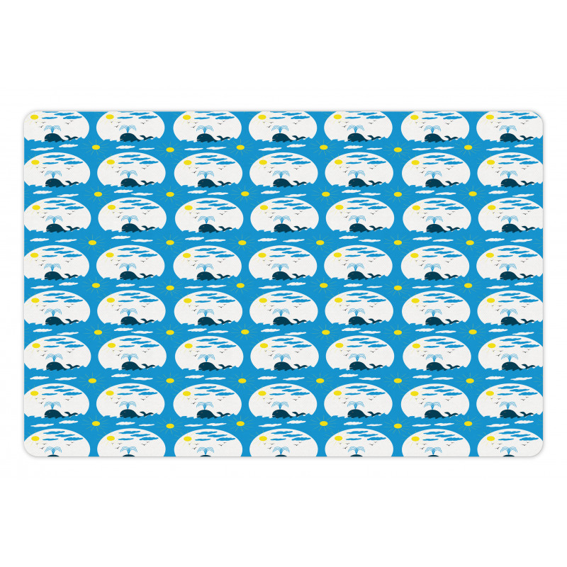 Sunrays Waves Clouds Circles Pet Mat