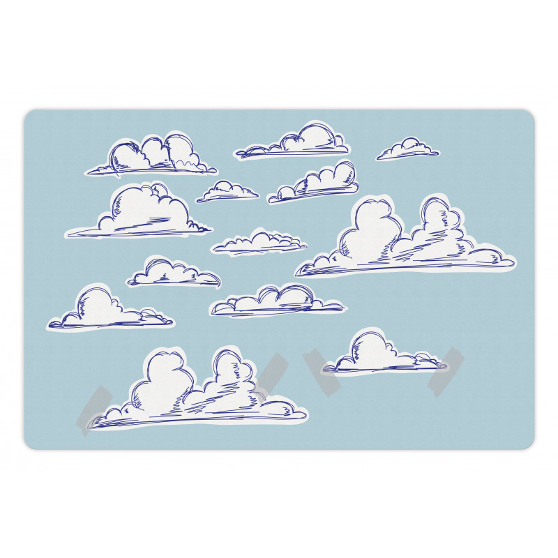 Fluffy Clouds Sketch Art Pet Mat